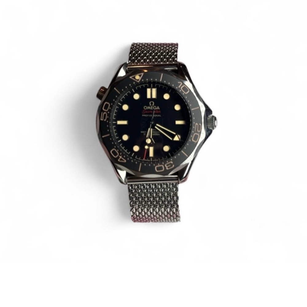 Omega Silver and Black Men's Watch
